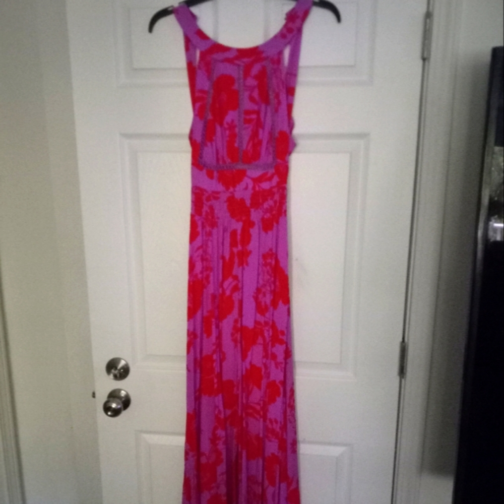 Gorgeous Pink & Red Maxi Dress